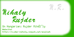 mihaly rujder business card